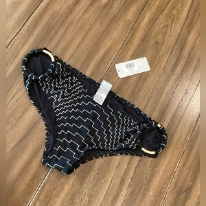 L*space black white abstract  ring Bikini Swim Bottom large nwt